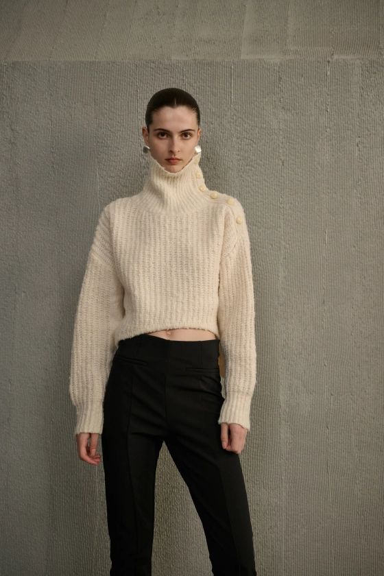 Turtleneck asymmetrical sweater