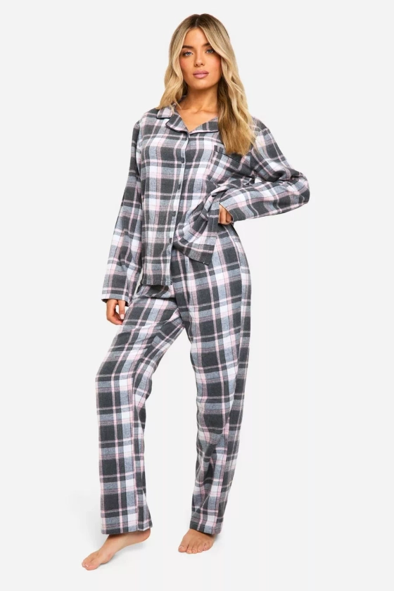 Pink Check Flannel Pyjama Set 