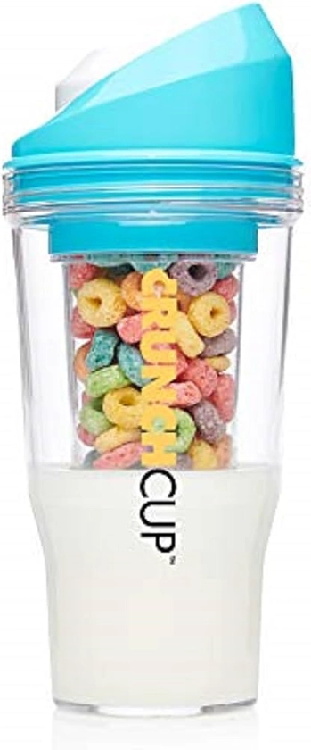 The CrunchCup Standard - A Portable Cereal Cup - No Spoon. No Bowl. It's Cereal On The Go. (STANDARD, BLUE)