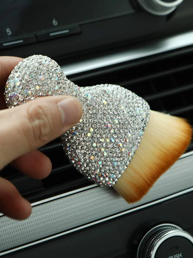 Rhinestone Decor Car Cleaning Brush