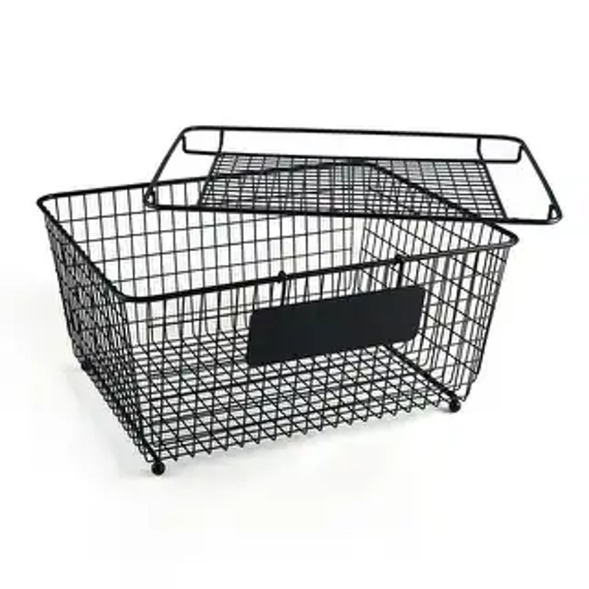 Gourmet Basics by Mikasa Stackable Metal Storage Basket - 13.5" x 10.5" | Overstock.com Shopping - The Best Deals on Storage Canisters | 38404280