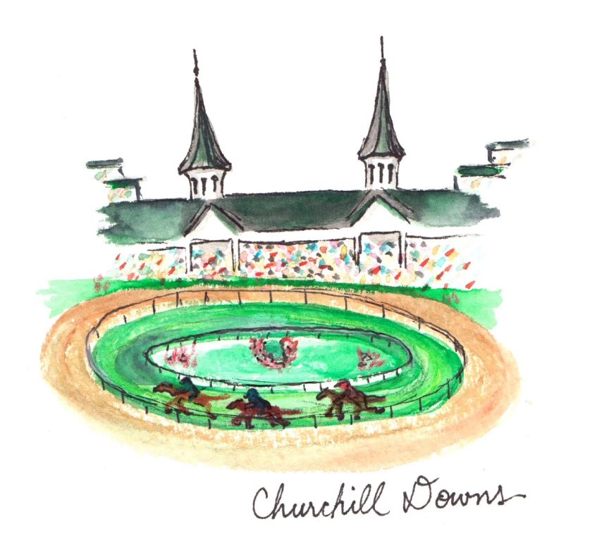 Churchill Downs Watercolor Print