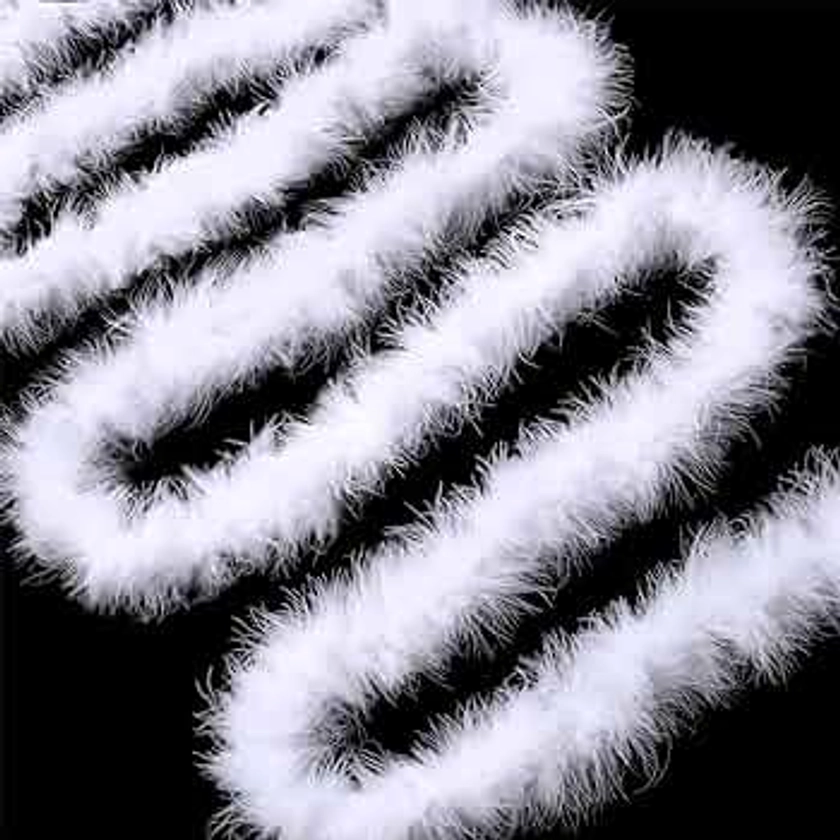 Cindeer White Feather Boas Marabou Feather Boa Natural Feathers Garland Fur Boas for DIY Crafts Fine Fluffy Boa for Christmas Halloween Wedding Party Decoration(8.7 Yard,White)