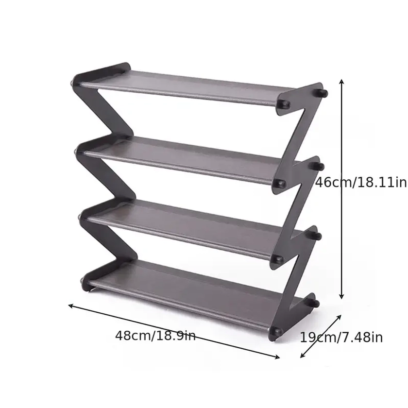 1pc Simple Shoe Rack Assembly Z-shaped Home Dormitory Book Rack Ornament Storage Rack
