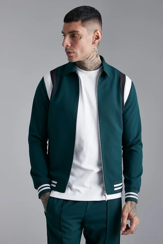 Tailored Collared Varsity Bomber Jacket