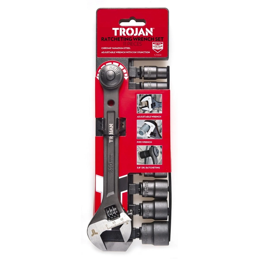 Trojan 11 Piece Ratcheting Wrench Set