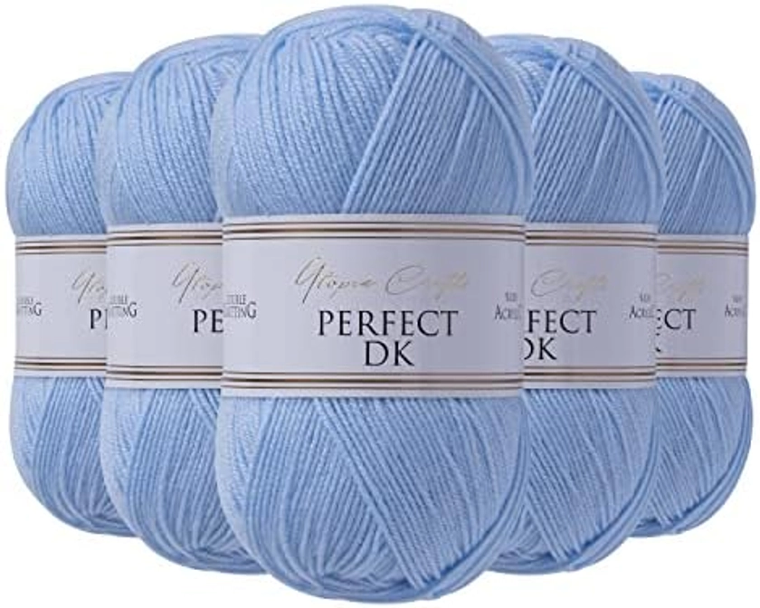 Utopia Crafts DK Double Knitting Yarn, 5X 100g (Baby Blue) : Amazon.co.uk: Home & Kitchen