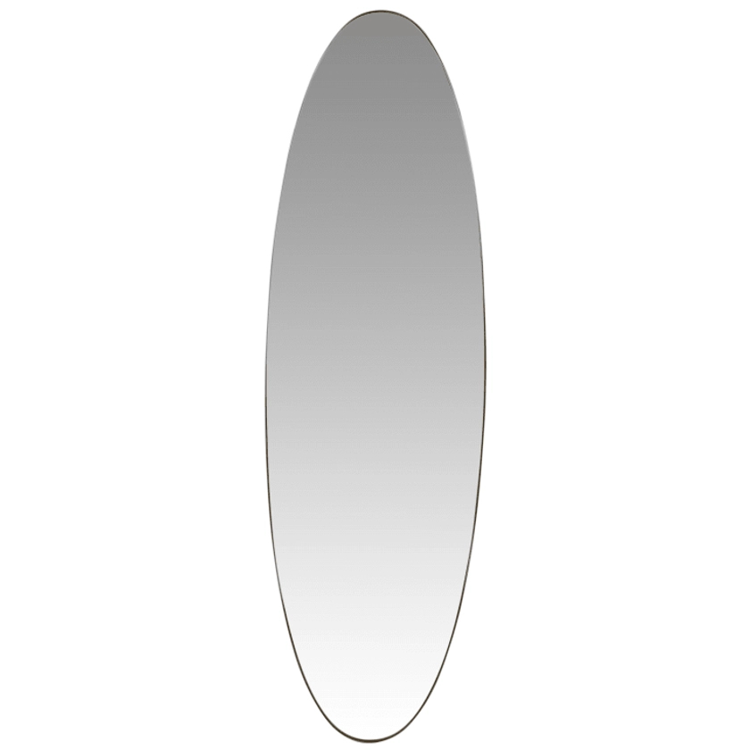 Miroir ovale en métal doré 46x150