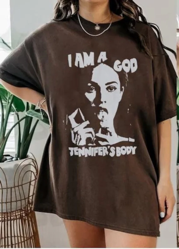 Aesthetic I'm A God Y2k Inpsired Tee, Jennifer Body Horror Movie Shirts, Jennifer Check Meme Shirt