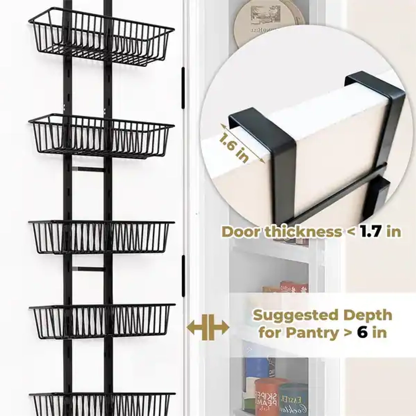 8 Tier Installation Free Kitchen Pantry Door Organizer - 6.5"D x 17"W x 70"H | Overstock.com Shopping - The Best Deals on Kitchen & Pantry Storage | 44194696