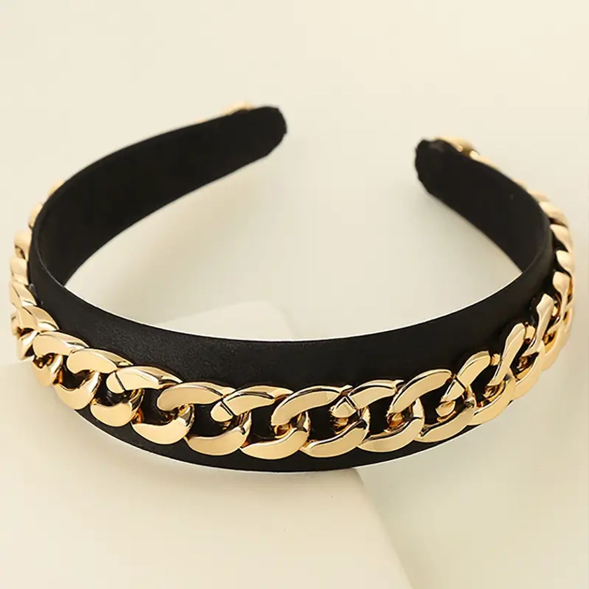 Metal Chain Headband Women' Simple Luxury Solid - Temu