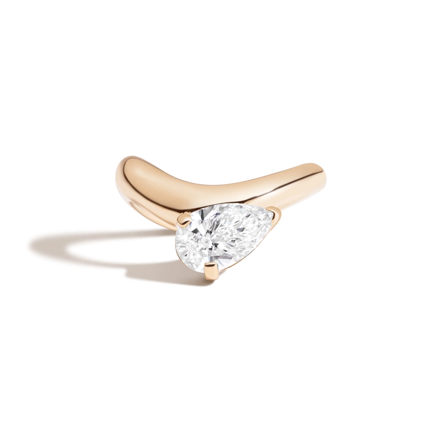 Cloud Offset Pear Ring