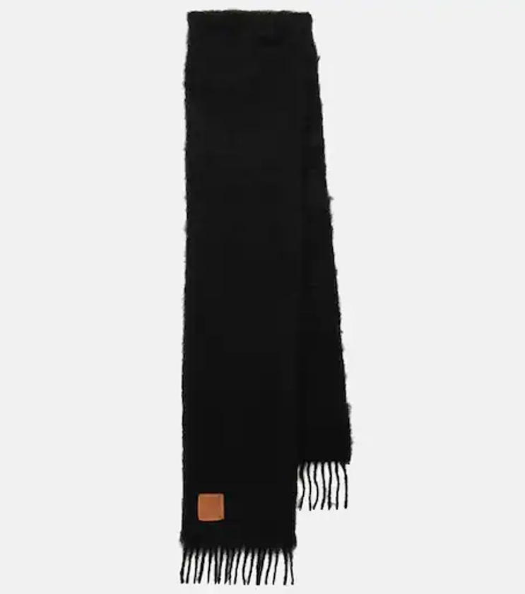 Mohair and wool-blend scarf in black - Loewe | Mytheresa
