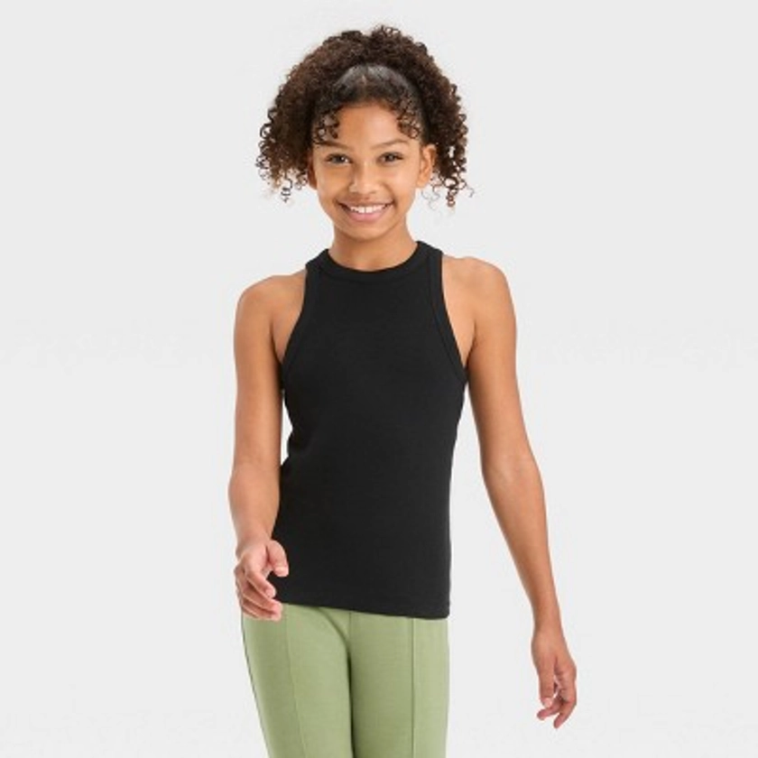 Girls' High Neck Ribbed Tank Top - art class™