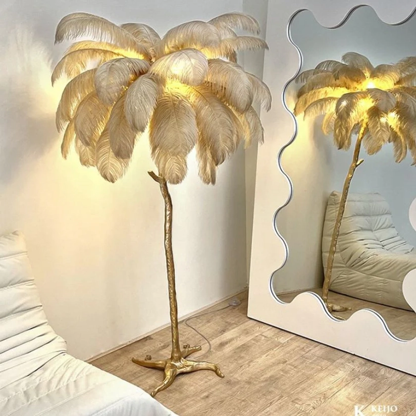 Modern Creative Ostrich Feather Floor Lamp- CharmyDecor
