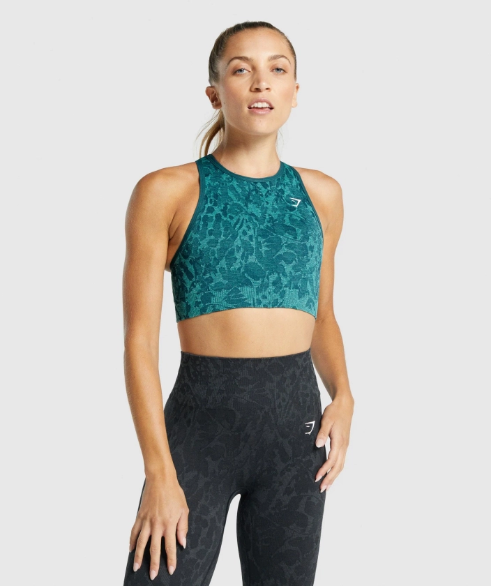 Gymshark Adapt Animal Seamless Sports Bra - Butterfly | Teal