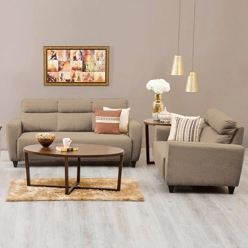 Home Centre Emily Fabric 5 Seater Sectional Sofa Set (Beige) : Amazon.in: Home & Kitchen