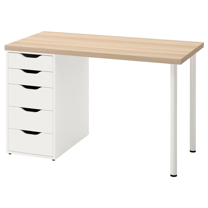 LAGKAPTEN / ALEX desk, white anthracite/white, 120x60 cm - IKEA