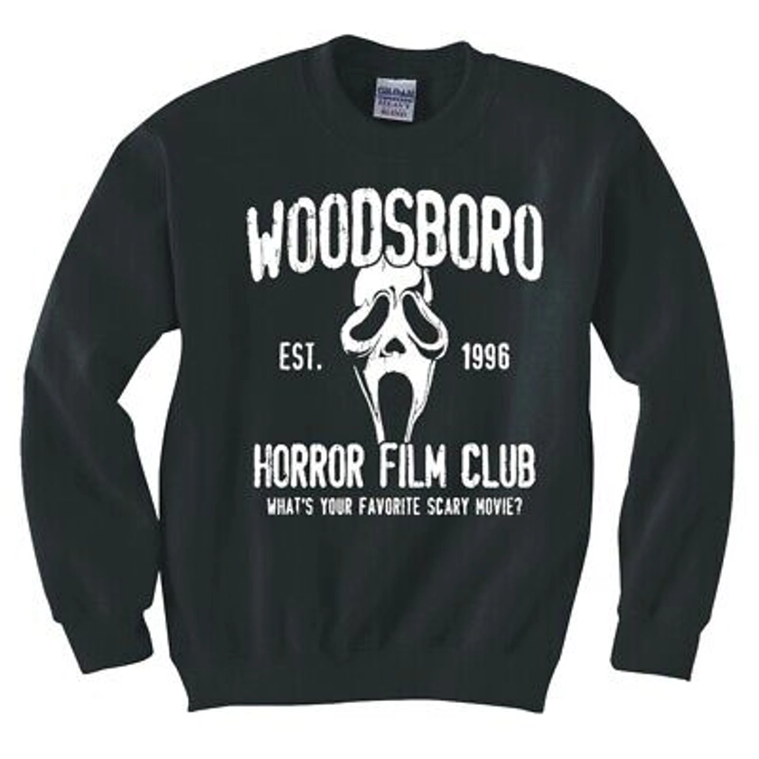 SCREAM "WOODSBORO HORROR FILM CLUB" SWEATSHIRT | eBay