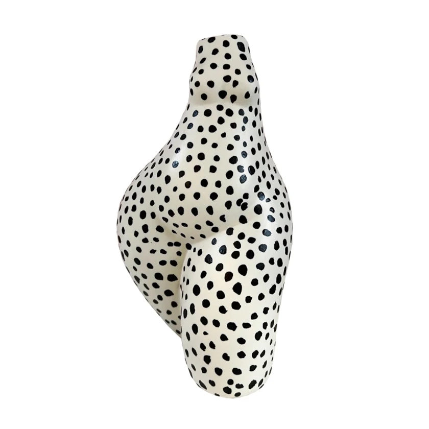 Black And White Leopard Booty Vase