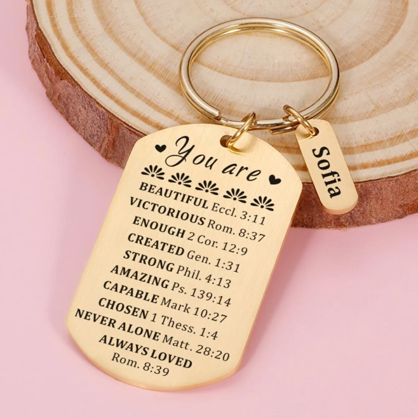 You Are Inspiration, Bible Verse Gift, Inspirational Quote Gifts, Custom Inspiration Keychain, You are beautiful Keychain, Christian Gifts