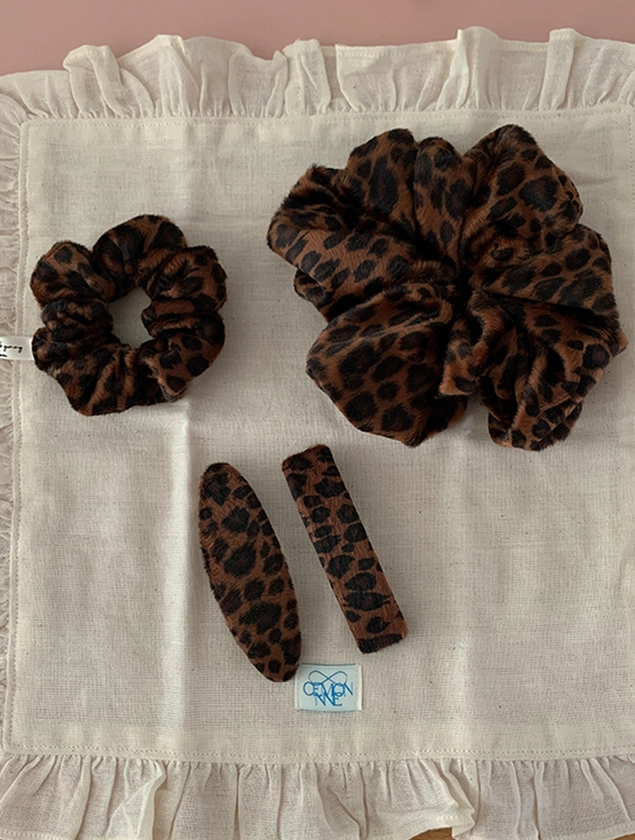 calf leopard scrunchy