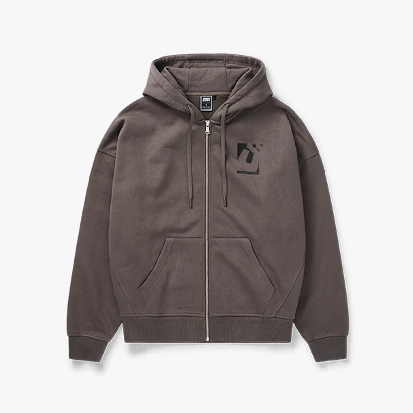 Initial Box Zip Hoodie [Phantom Grey]