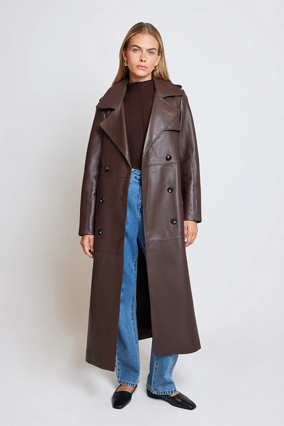 Claudia Leather Trench