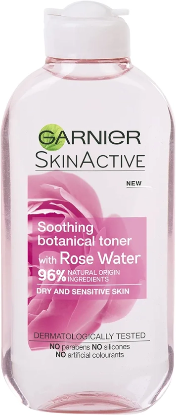Garnier Natural Rose Water Toner Sensitive Skin 200ml (Packaging May Vary)