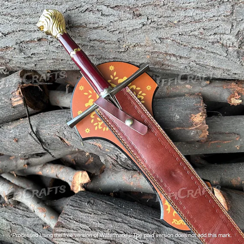 Handmade Chronicles Of Narnia Prince Sword Gold Colour, Monogram Sword, Custom Sword, Personalized Sword, Sword & Plaque