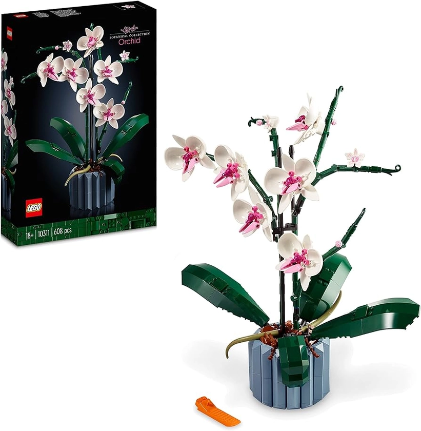 LEGO Orchid Artificial Plant Building Set for Adults, with Faux Flowers, Home Office Decor Accessory, Botanical Collection Gift Idea for Women and Men 10311