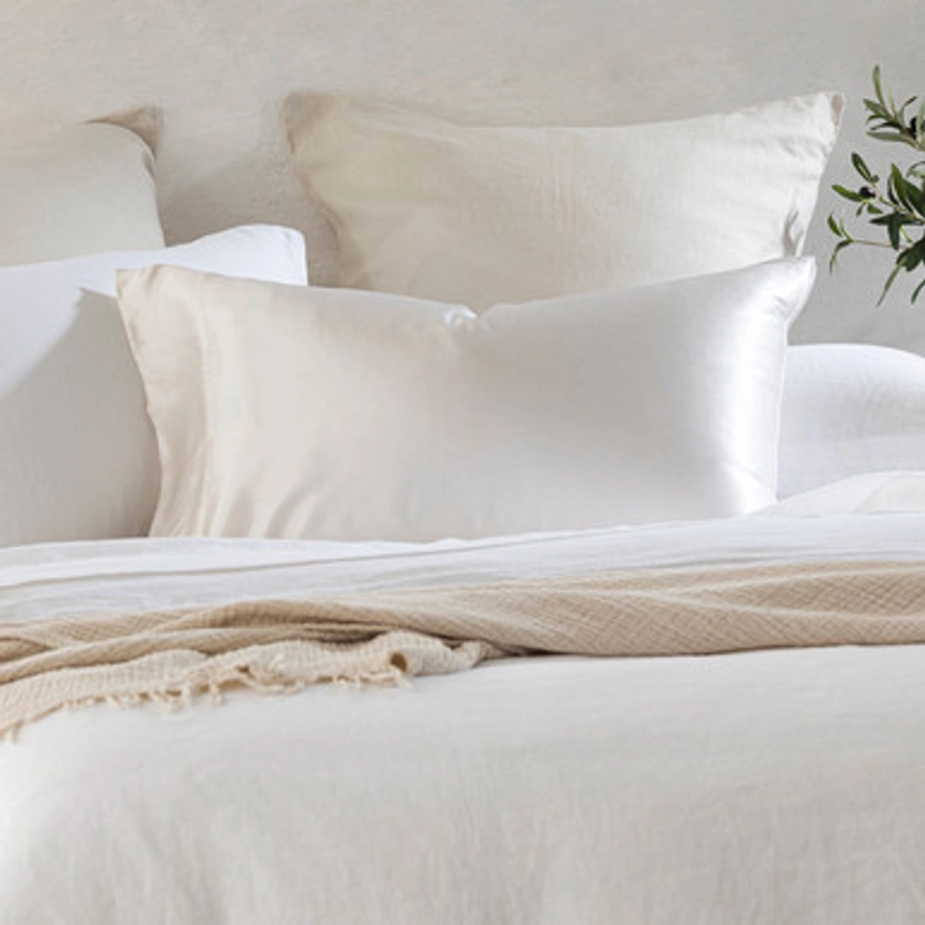 White Mulberry Silk Pillowcase [MUSBMULSPC18_A]