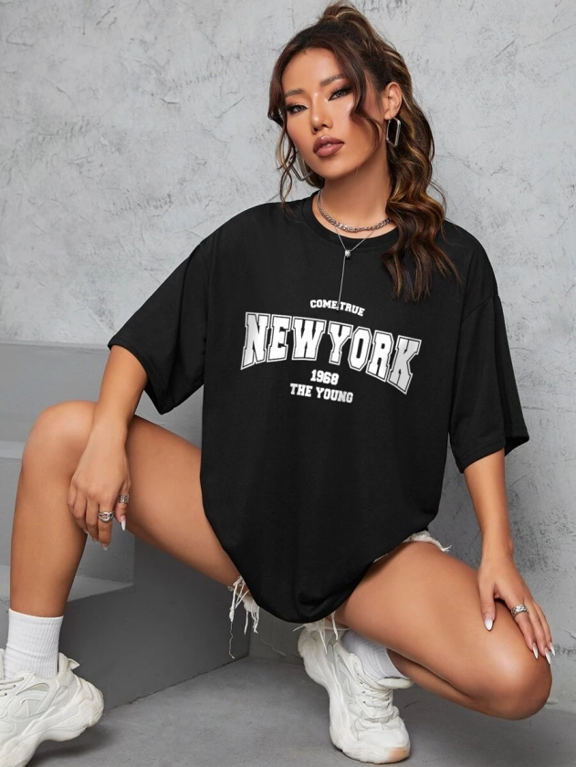 Letter Graphic Drop Shoulder Tee