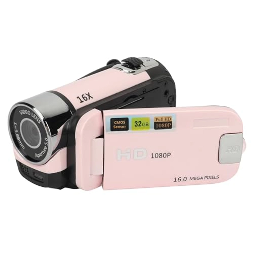 1080P HD Digital Camera, 16X Zoom Vlogging Video Camera Camcorder with 2.4 Inch Rotatable Screen for Photography, Portable 16MP Selfie Camera with Fill Light for Travel Recording