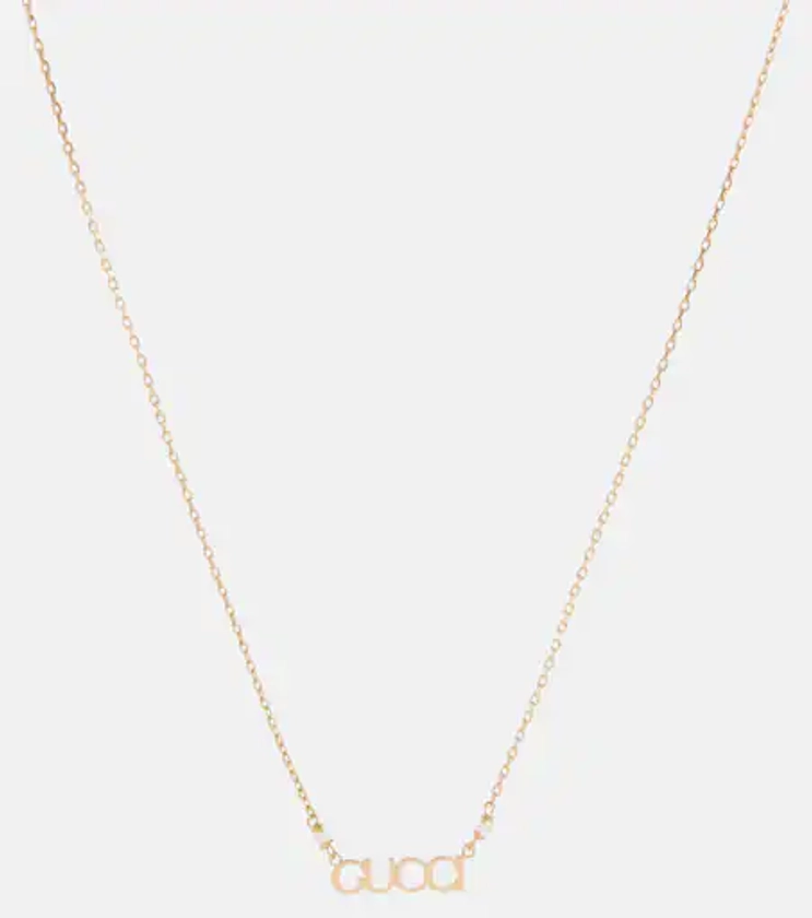 Logo embellished necklace in gold - Gucci | Mytheresa