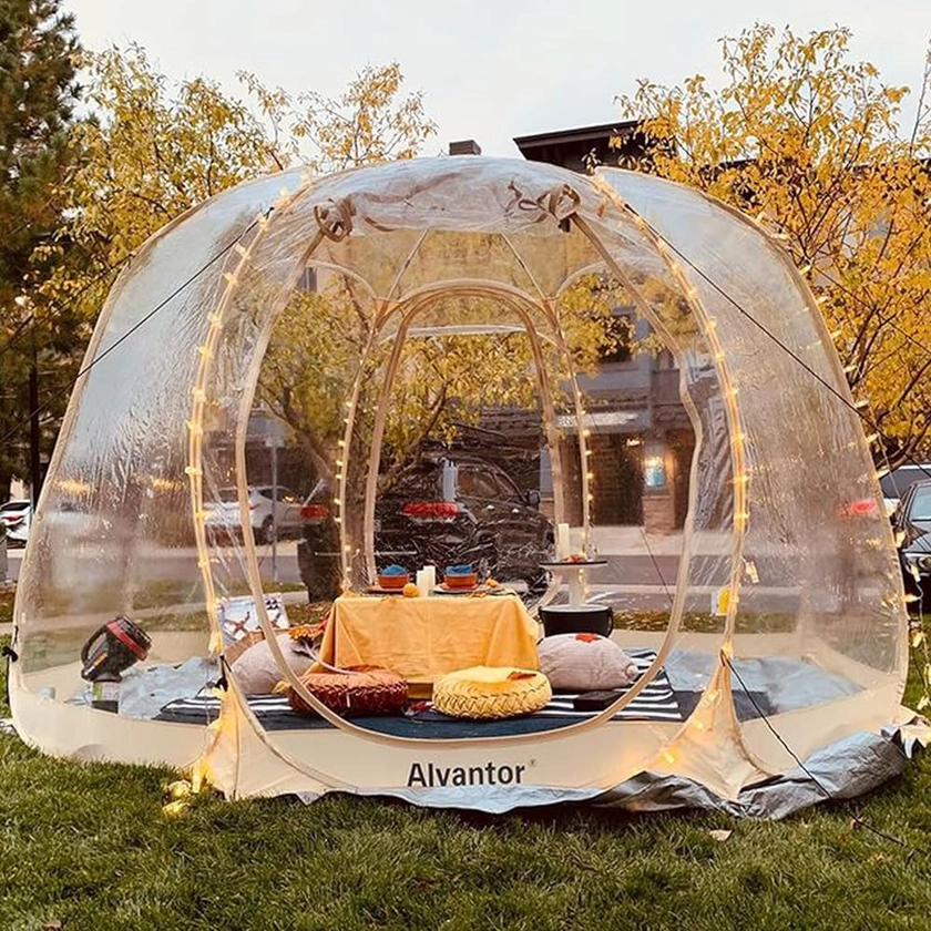 Alvantor Pop Up Bubble Tent - Large Oversize Weather Proof Pod - Cold Protection Camping Tent - Winter Tent Beige