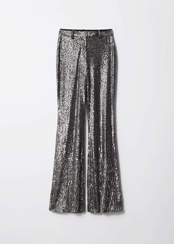 Flared Sequin Trousers - Grey - Flared Trousers - & Other Stories US