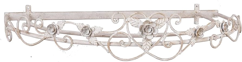 MAISONICA 66cm Le Rose Shabby Chic French Ciel de Lit Bed Canopy Metal Wall Mounted