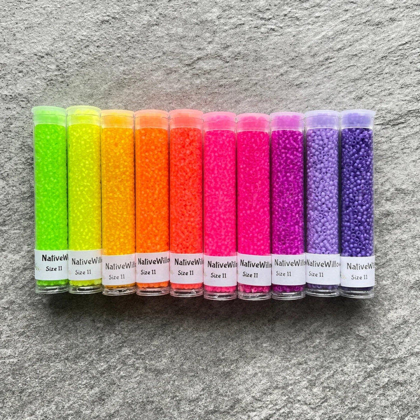 Luminous Matte Neon, Size 11/0 Seed Beads, 3 Tubes X 15 Gram X 10 Colors - Etsy