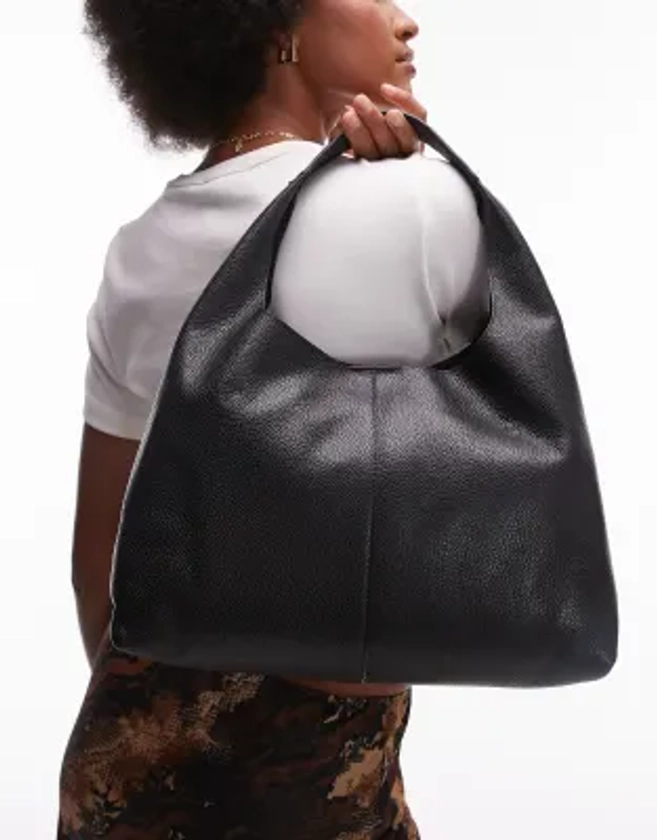 & Other Stories small leather tote bag in black