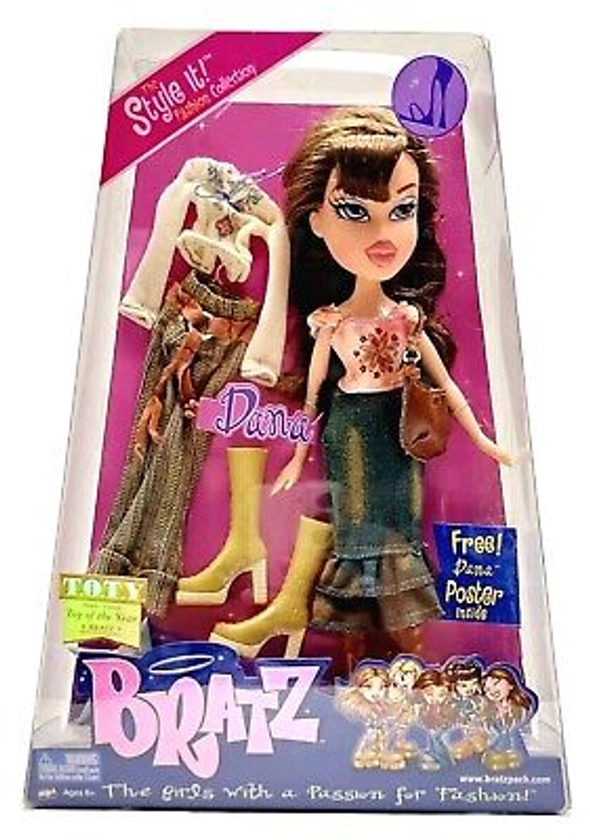 Bratz Style It Fashion Collection Dana Doll + Accessories, Vintage 2003, Age 6+