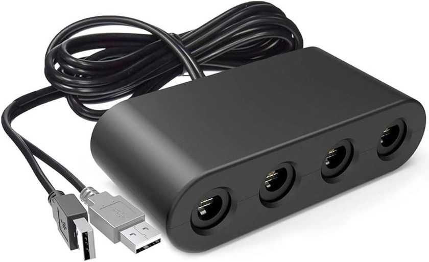 Amazon.com: Gamecube Adapter for Nintendo Switch Gamecube Controller Adapter and WII U and PC, Super Smash Bros Gamecube Controller Adapter. Support Turbo and Vibration Features with 180cm Long Cable : Video Games