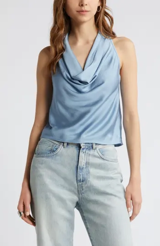 Cowl Neck Satin Tank