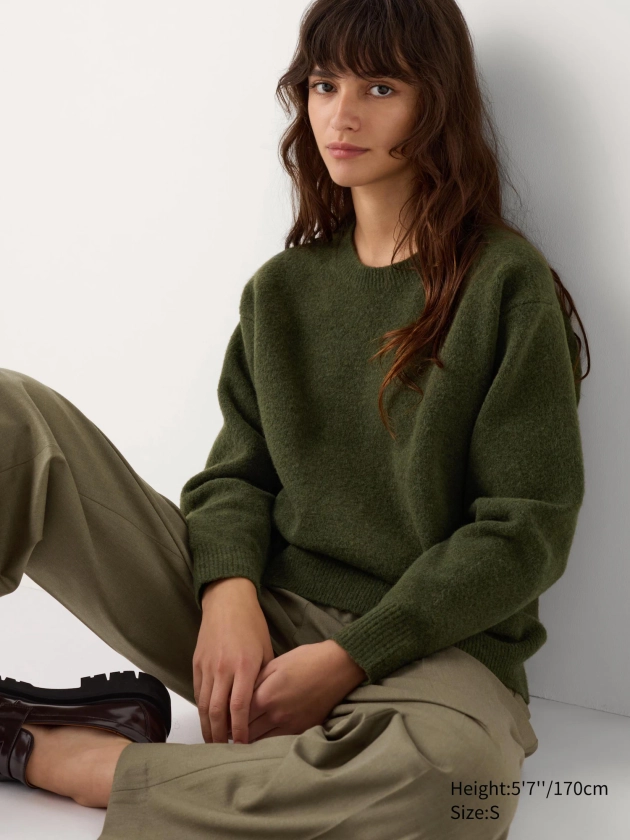 Women's Soufflé Yarn Crew Neck Jumper | UNIQLO UK