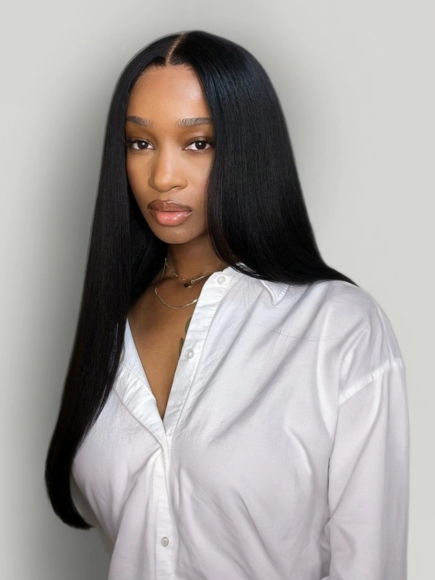 Ameera Same Bye Bye Knots Wig | Flash Sale 7x5 Invisible Knots Yaki Straight Glueless Deep Part Lace Closure Wig