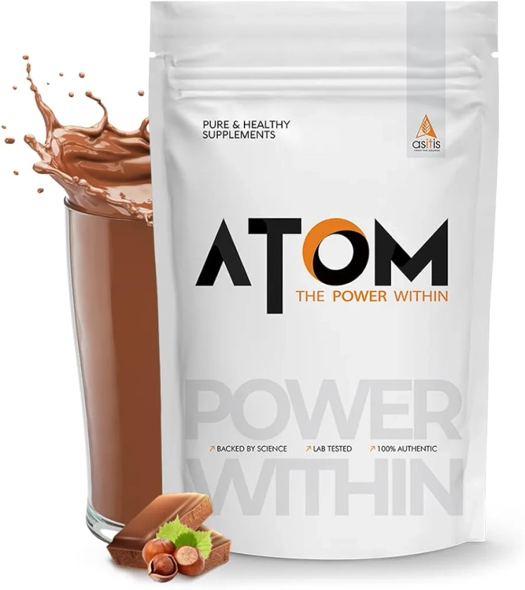Asitis Nutrition ATOM Beginners Whey Protein (Choco hazel fusion, 500 g (Pack of 1)) : Amazon.in: Health & Personal Care