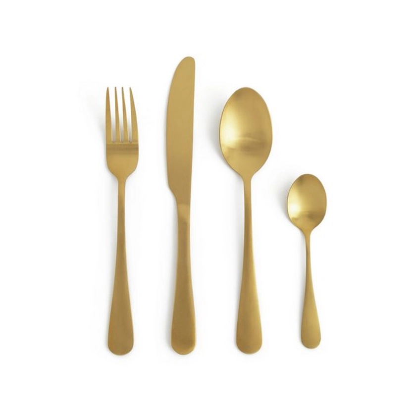 Buy Habitat 16 piece Gold Stainless Steel Cutlery Set | Cutlery | Argos