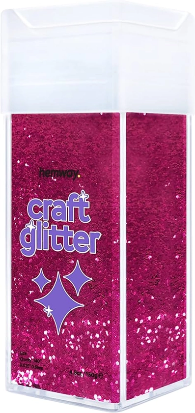 Hemway Craft Glitter Shaker 130g / 4.6oz Glitter for Arts, Crafts, Resin, Tumblers, Nails, Painting, Decoration, Festival, Cosmetic, Body - Chunky (1/40" 0.025" 0.6mm) - Dark Rose Pink : Amazon.co.uk: Home & Kitchen