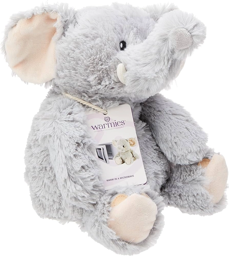 Warmies 13'' Fully Heatable Cuddly Toy scented with French Lavender - Elephant, Grey