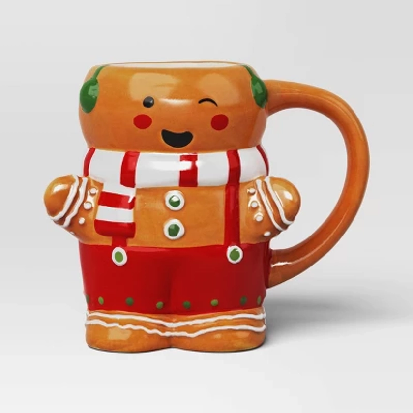 15oz Christmas Earthenware Gingerbread Man Mug -Wondershop™